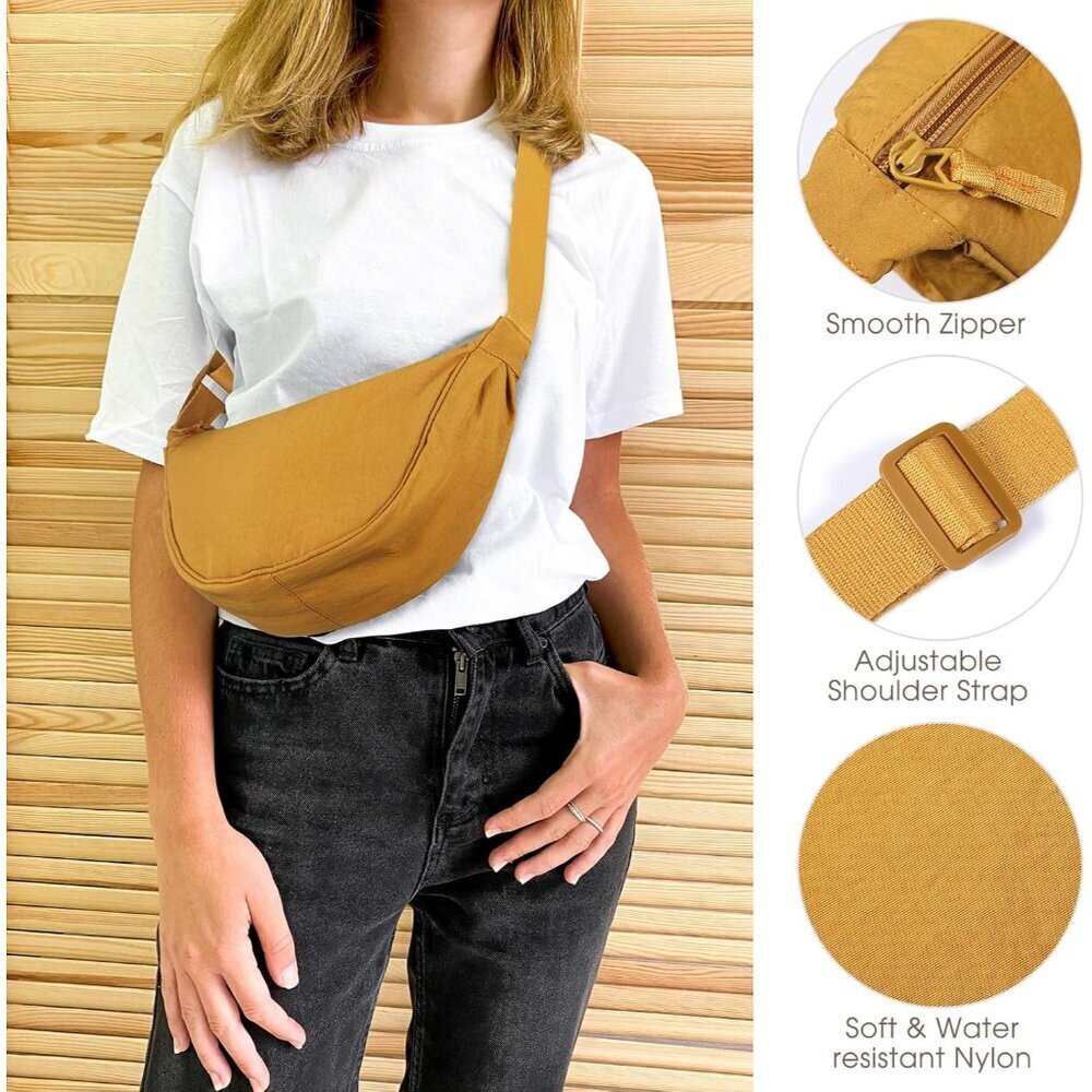 4 Pcs Nylon Crescent Crossbody Purses Sets for Women Men Travel Shoulder Bags - Picture 3 of 6